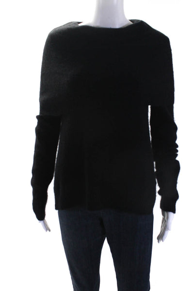 360 Cashmere Womens Cowl Neck Pullover Sweater Black Cashmere Size Small