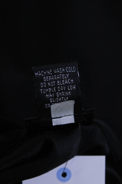 Eileen Fisher Womens Long Sleeve V Neck Cardigan Blouse Black Silk Size Medium