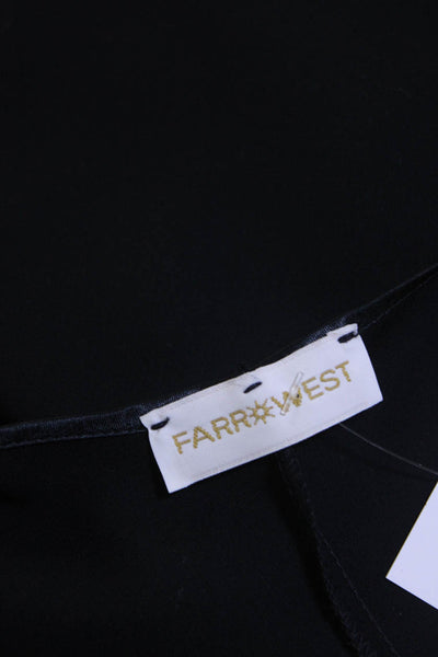 Farr West Womens Satin Trim Scoop Neck Sheer Sheath Dress Black Size Medium