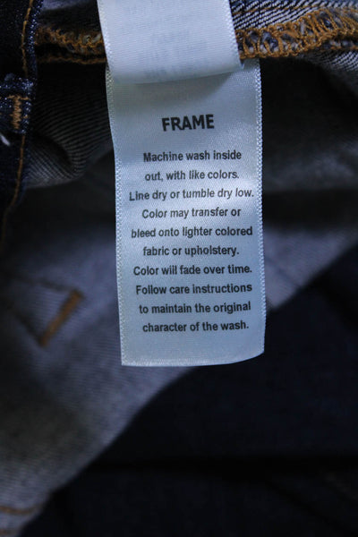 Frame Denim Womens Cotton Denim High-Rise Flared Hem Jeans Dark Blue Size 29