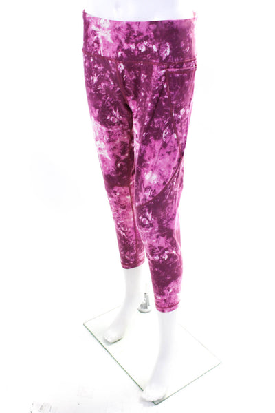 Sweaty Betty Womens Stretch High Rise Tie Dye 7/8 Activewear Leggings Pink SizeL