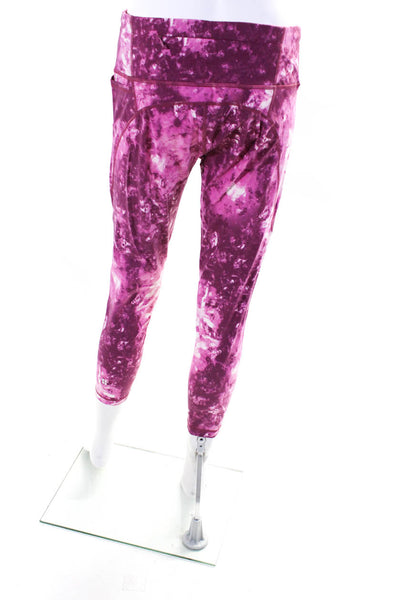 Sweaty Betty Womens Stretch High Rise Tie Dye 7/8 Activewear Leggings Pink SizeL