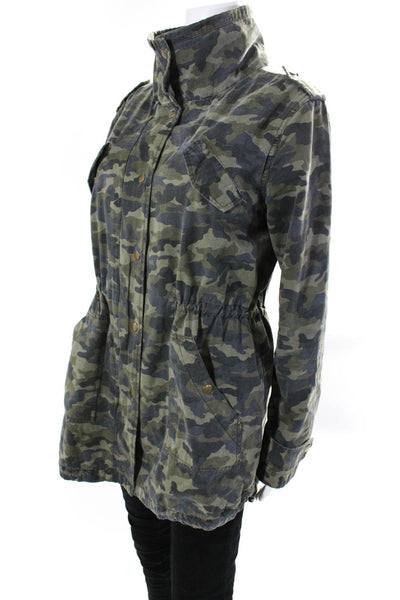 Velvet by Graham & Spencer Womens Front Zip Camouflage Jacket Green Size Large
