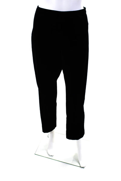 Eileen Fisher Womens Mid Rise Slim Leg Velvet Pants Black Size Small