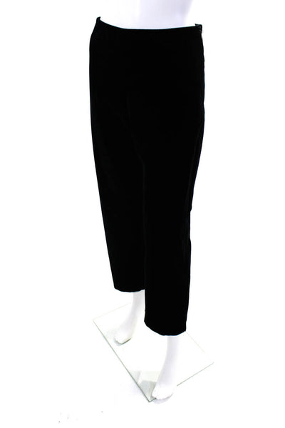 Eileen Fisher Womens Mid Rise Slim Leg Velvet Pants Black Size Small