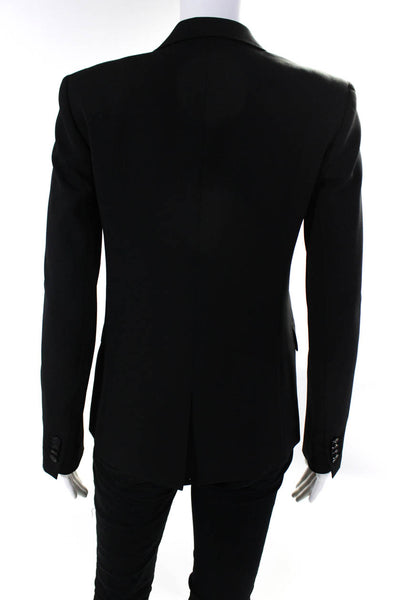 Theory Womens Woven Long Sleeved Two Button Slim Collared Blazer Black Size 0