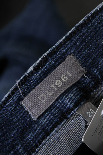 DL1961 Womens Bridget High Rise Slim Fit Dark Wash Bootcut Jeans Blue Size 24