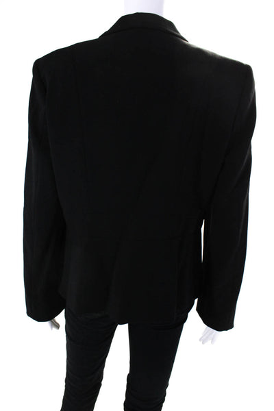 Max Mara Women's Collared Long Sleeves Lined Blazer Black Size 14
