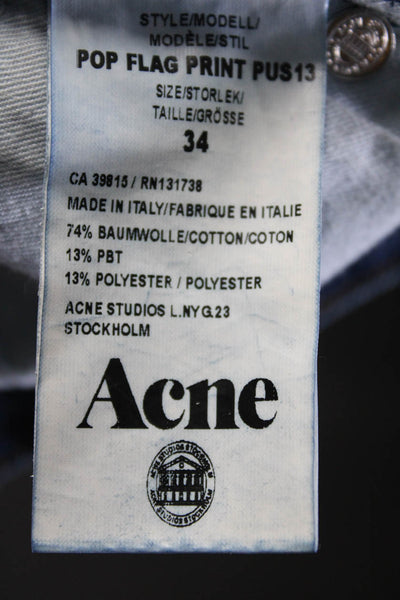 Acne Jeans Women's Midrise Medium Wash Five Pockets Straight Leg Denim Size 34