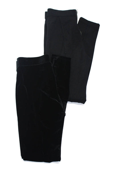 J Crew Womens Solid Black Velour High Rise Leggings Pants Size XS 4R Lot 2