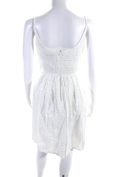 J Crew Womens White Cotton Scoop Neck Sleeveless Shift Dress Size 00
