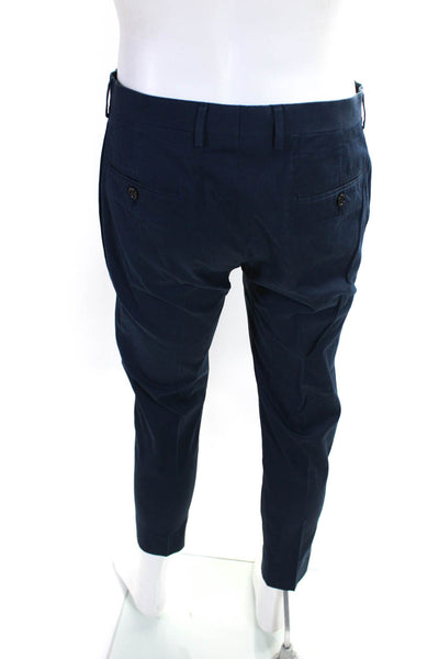J Crew Mens Cotton Hook & Eye Zip Tapered Straight Dress Pants Blue Size EUR32
