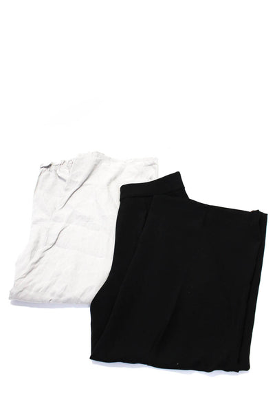 Zara Womens High Rise Wide Leg Linen Dress Pants Gray Black Medium Large Lot 2