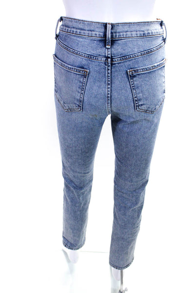 Rag & Bone Womens Light Wash Denim Slim Fit Mid Rise Skinny Jeans Blue Size 25