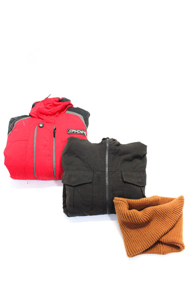 Zara Uniqlo Spyder Boys Knit Infinity Neck Scarf Brown Size OS 11-12 Lot 3