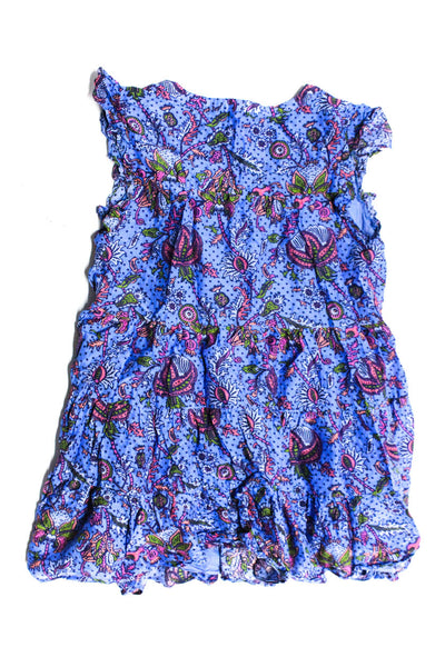 Roller Rabbit Girls Cotton Short Sleeve Abstract Print Shift Dress Blue Size L