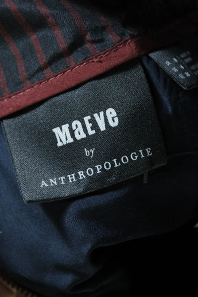 Maeve Anthropologie Womens Zipped A-Line Midi Slip-On Skirt Red Size 4