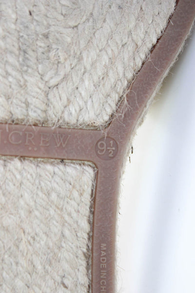 J Crew Womens Canvas Closed Toe Open Back Espadrille Sandals Beige Size 9.5