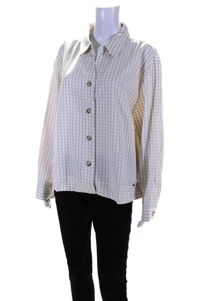 Cozy Earth Women's Long Sleeve Button Down Sunkissed Gingham XL