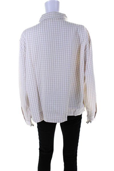 Cozy Earth Women's Long Sleeve Button Down Sunkissed Gingham XL