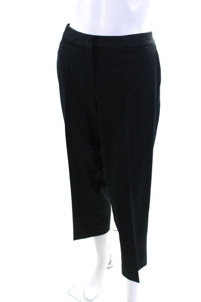 Tahari Womens Zipped Hook & Eye Tapered Straight Dress Pants Navy Size 12