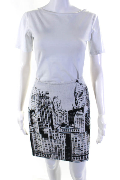 Filipine Lahoya Womens Graphic Print Zipped Lace-Up Skirt White Size EUR44