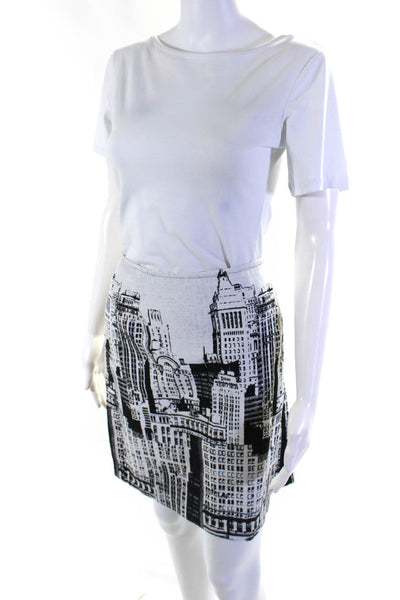 Filipine Lahoya Womens Graphic Print Zipped Lace-Up Skirt White Size EUR44