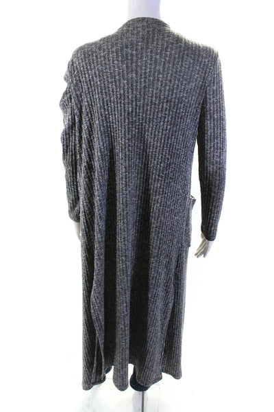 The Fifth Label Womens Ribbed Long Sleeves Duster Sweater Black Size Extra Small