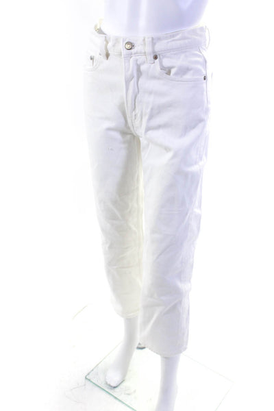 Arket Women's Midrise Five Pockets Straight Leg Denim Pant White Size 25
