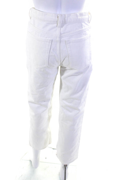Arket Women's Midrise Five Pockets Straight Leg Denim Pant White Size 25