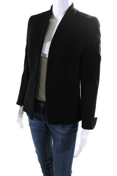 J Crew Womens Long Sleeve No Button Single Vented Blazer Jacket Black Size 2