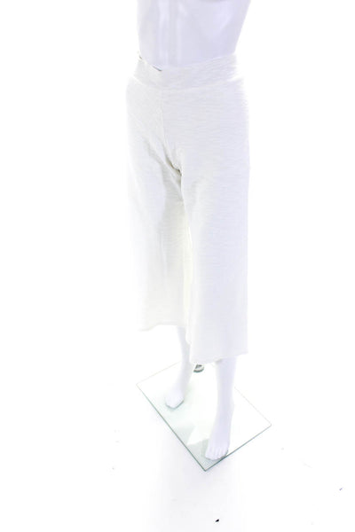 Zulu & Zephyr Womens High Rise Pull On Pants White Cotton Size Small
