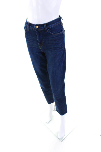 L'Agence Womens Sada Cropped Slim Leg Jeans Blue Cotton Size 25