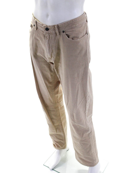 Polo Ralph Lauren Mens Zipper Fly Slim Cut Jeans Brown Cotton Size 36x32