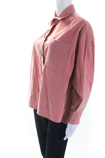 Bellerose Womens Cotton Corduroy Oversized Button Down Shirt Light Red Size 0