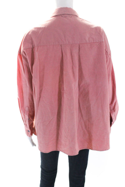 Bellerose Womens Cotton Corduroy Oversized Button Down Shirt Light Red Size 0