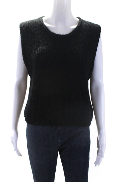 Zyga Womens Mohair Crew Neck Shell Sweater Black Size Large