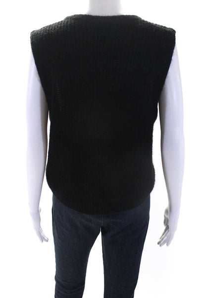 Zyga Womens Mohair Crew Neck Shell Sweater Black Size Large