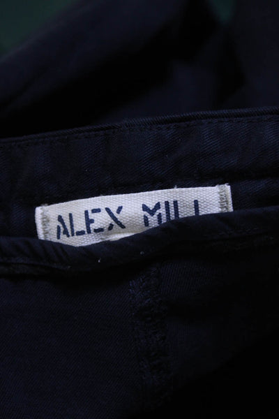 Alex Mill Womens High Rise Slim Leg Pants Navy Blue Cotton Blend Size 6