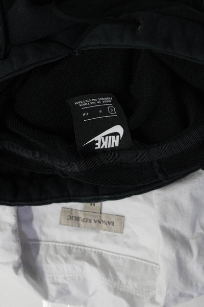 Nike Banana Republic Womens Logo Hoodie Button Up Shirt Black Small Medium Lot 2
