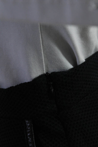 Twenty Womens Side Zip Faux Leather Trim Knit A Line Skirt Black Size Small