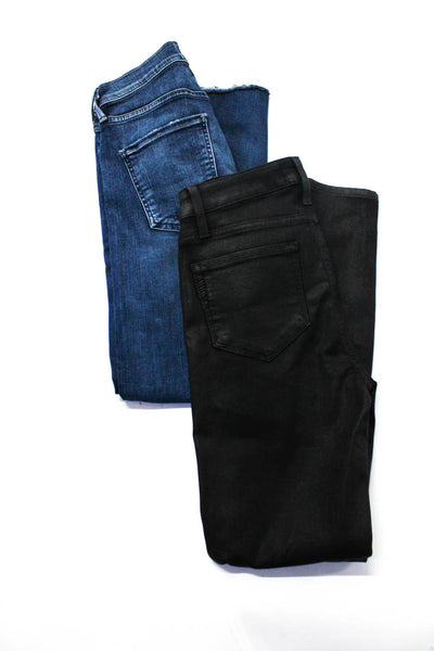 Paige Agolde Womens High Rise Skinny Ankle Jeans Black Blue Size 26 27 Lot 2