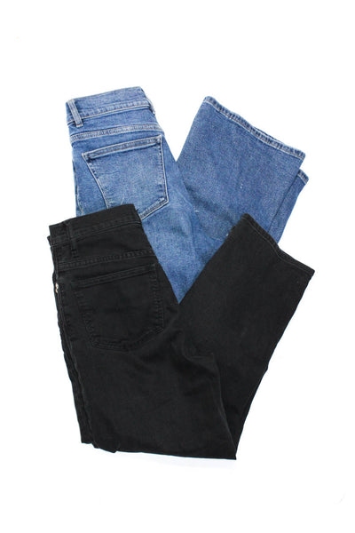 Madewell DL1961 Womens Slim Wide Leg Crop Jeans Black Blue Size 25 24 Lot 2