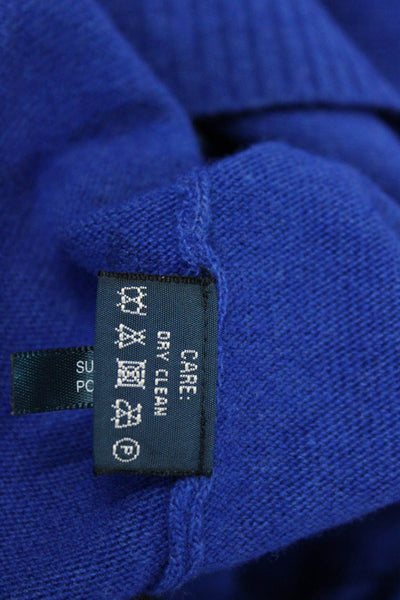 Ralph Lauren Sport Womens Merino Wool V-Neck Long Sleeve Sweater Blue Size S