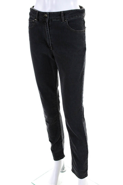 Peserico Womens Zipper Fly Mid Rise Slim Cut Jeans Gray Denim Size IT 42