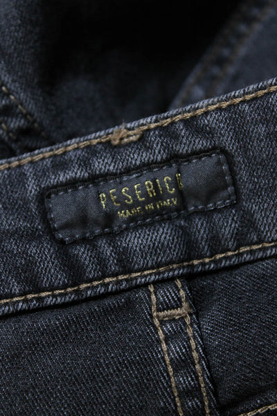 Peserico Womens Zipper Fly Mid Rise Slim Cut Jeans Gray Denim Size IT 42