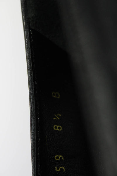 Salvatore Ferragamo Womens Tapered Pointed Square Toe Pumps Black Leather 8.5B