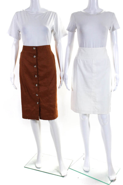Banana Republic Women's Button Down Pockets A-Line Midi Skirt Brown Size 6 Lot 2