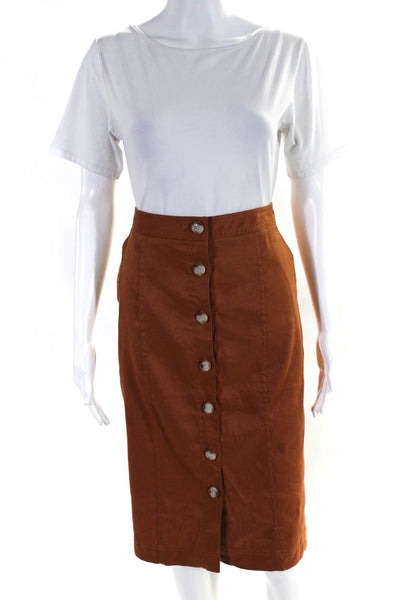 Banana Republic Women's Button Down Pockets A-Line Midi Skirt Brown Size 6 Lot 2