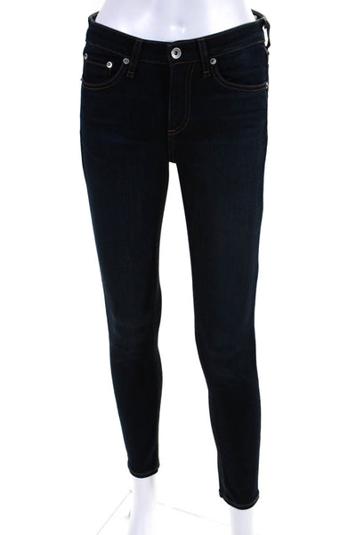 Rag & Bone Womens Cate Mid Rise Ankle Skinny Jeans Pants Dark Blue Size 25